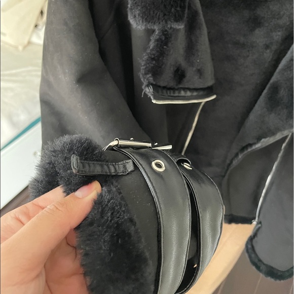 Tiger Mist Faux Suede Shearling Jacket - Picture 5 of 13